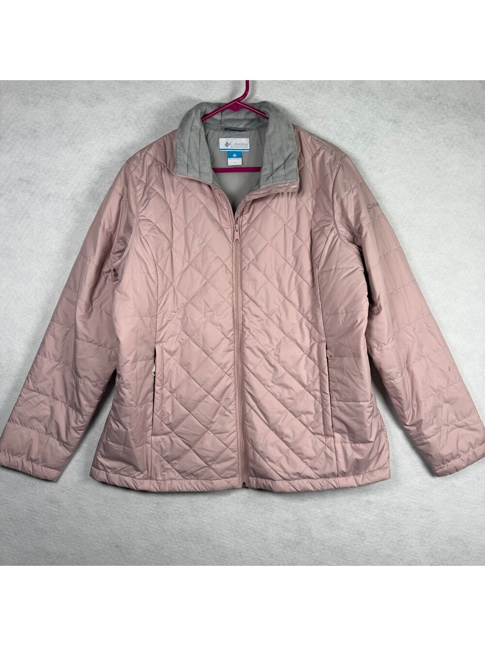 Columbia Women's Quilted Pink Jacket with Fleece Collar Size 1X